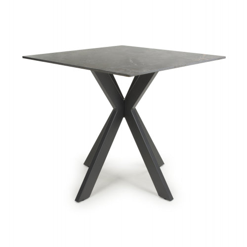 Nova 80cm Grey Ceramic Marble Dining Table