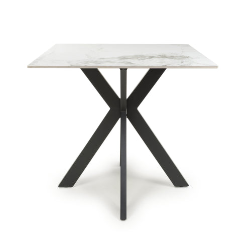 Nova 80cm White Ceramic Marble Dining Table