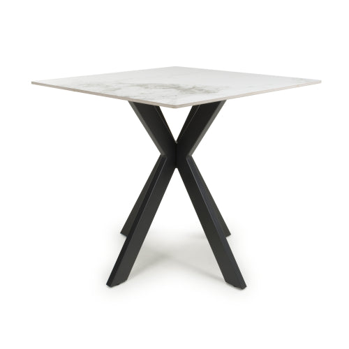 Nova 80cm White Ceramic Marble Dining Table