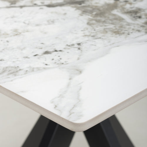 Nova 80cm White Ceramic Marble Dining Table