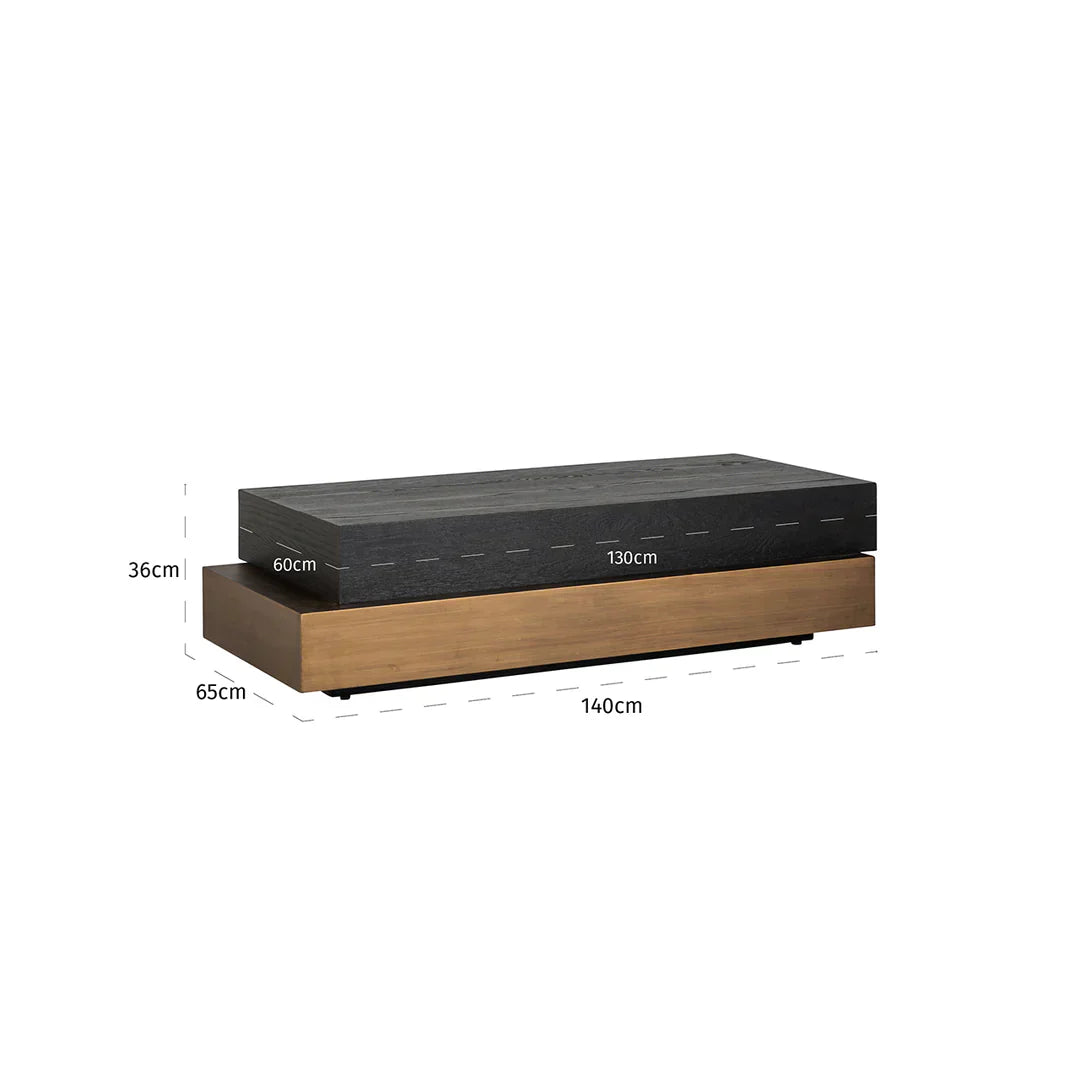 Richmond Interiors Cambon Coffee Table with Black Oak Wood Top