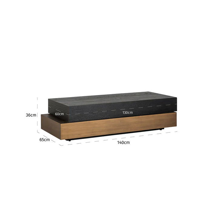 Richmond Interiors Cambon Coffee Table with Black Oak Wood Top