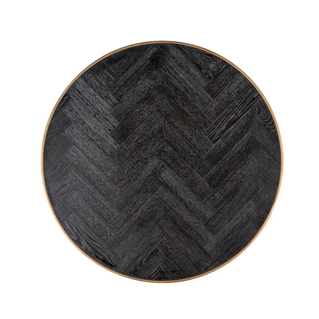 Richmond Interiors Blackbone Black Oak and Brass Nest of 2 Coffee Tables