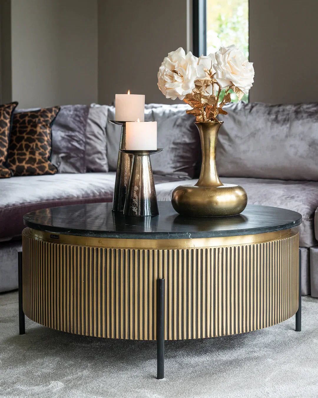 Richmond Interiors Ironville Golden Round Coffee Table