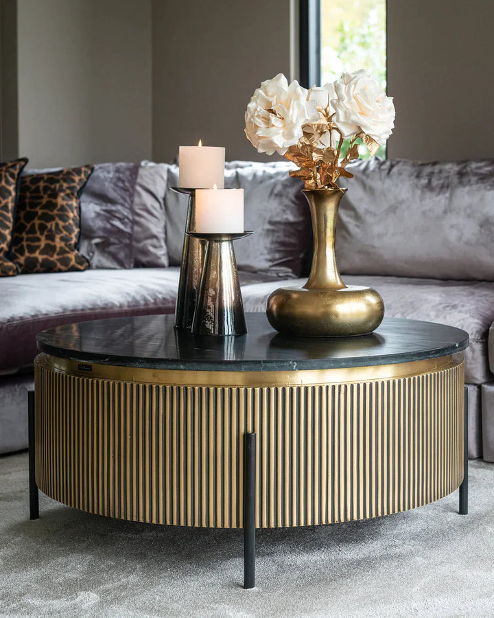 Richmond Interiors Ironville Golden Round Coffee Table
