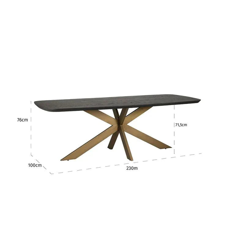 Richmond Interiors Cambon Dark Coffee Oak Danish Oval Dining Table with Brushed Base