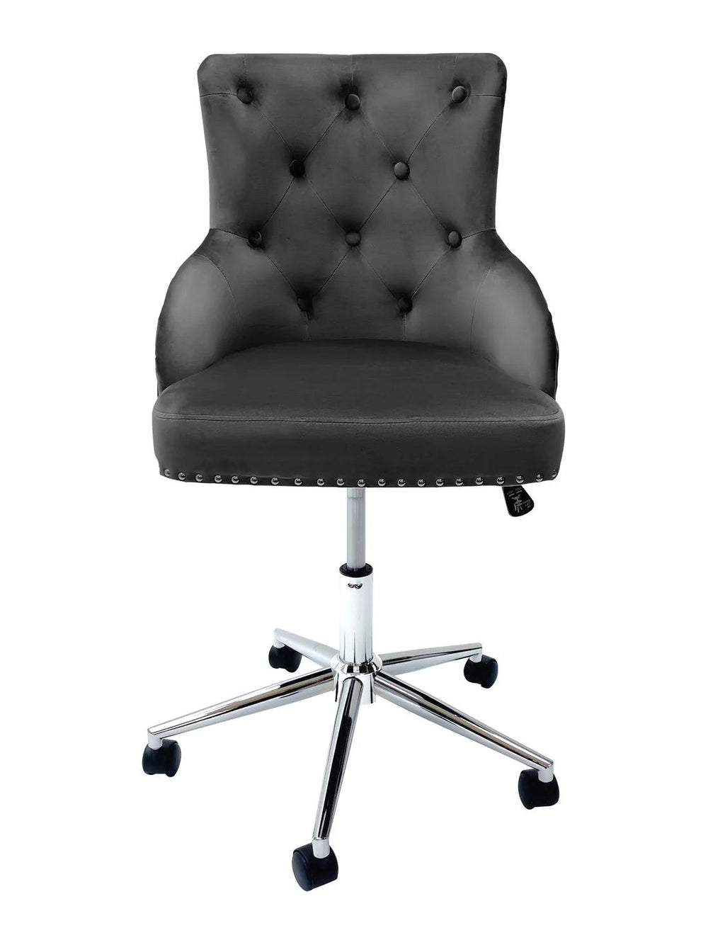 Majestic Grey Velvet Office Chair-Esme Furnishings