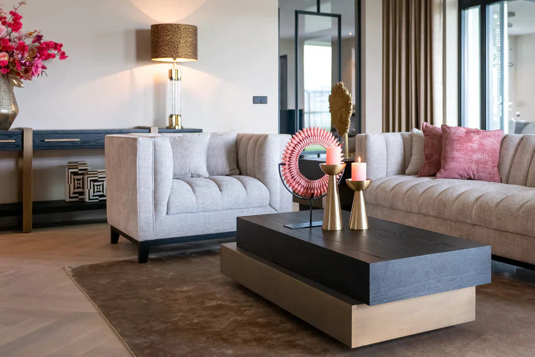 Richmond Interiors Cambon Coffee Table with Black Oak Wood Top