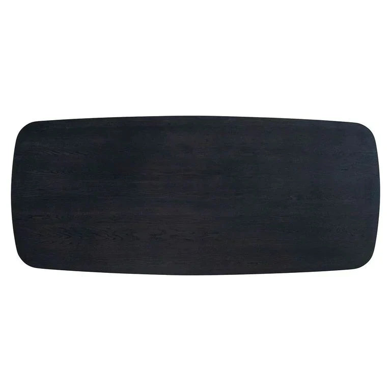 Richmond Interiors Cambon Dark Coffee Oak Danish Oval Dining Table with Brushed Base