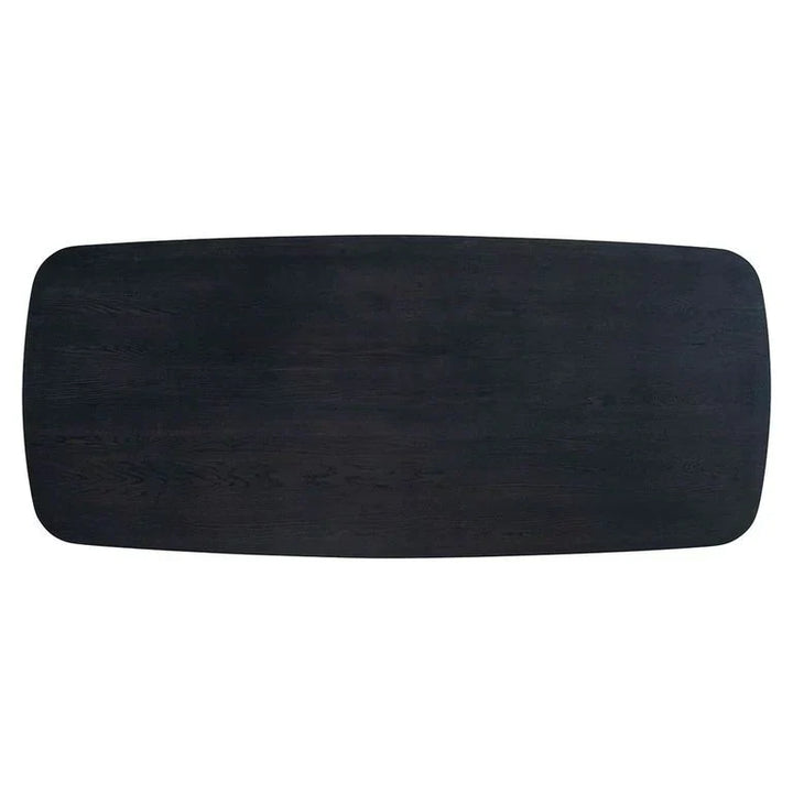 Richmond Interiors Cambon Dark Coffee Oak Danish Oval Dining Table with Brushed Base