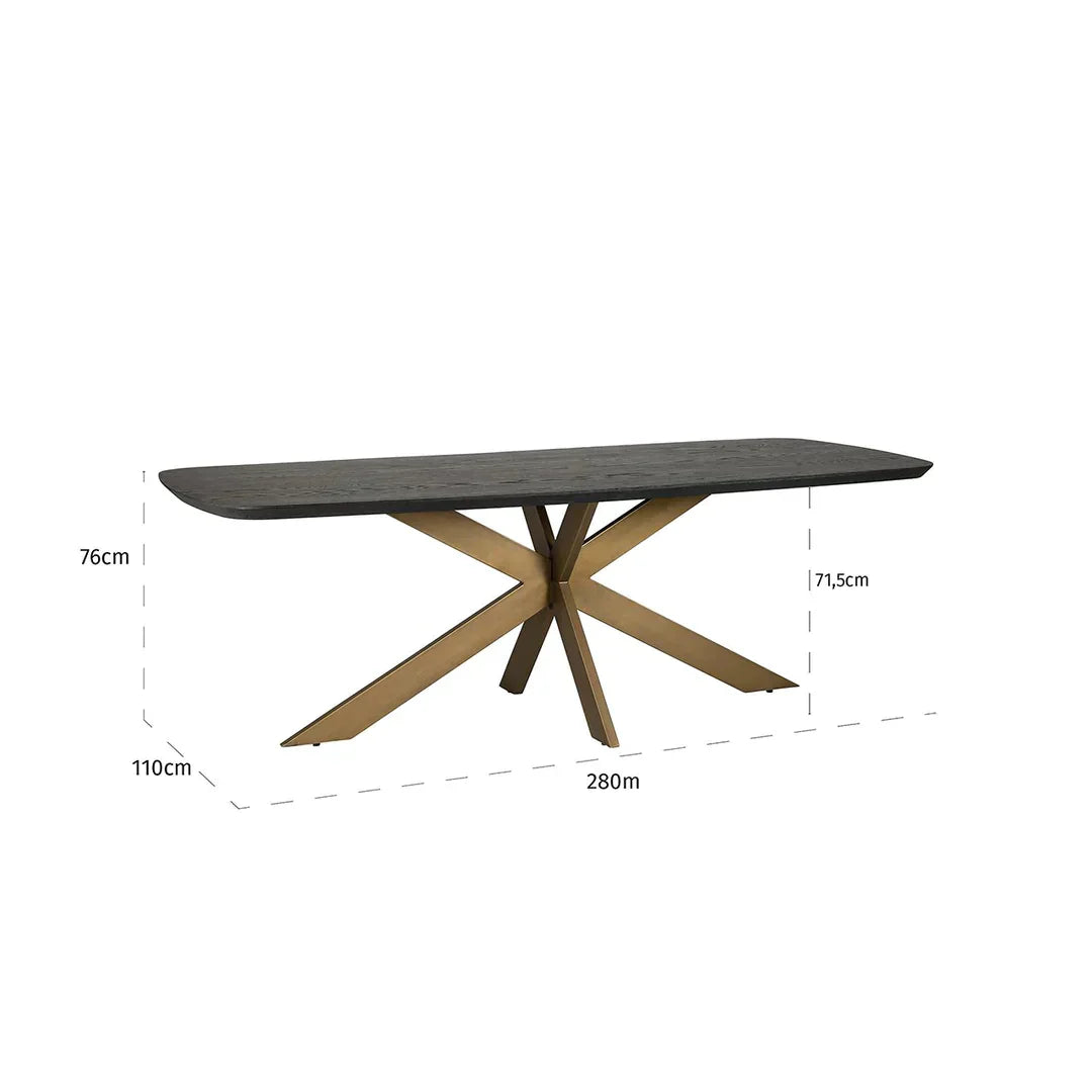 Richmond Interiors Cambon Dark Coffee Oak Danish Oval Dining Table with Brushed Base