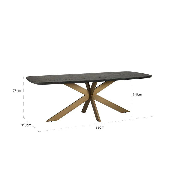 Richmond Interiors Cambon Dark Coffee Oak Danish Oval Dining Table with Brushed Base