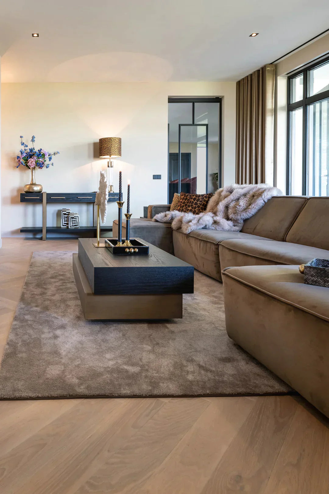Richmond Interiors Cambon Coffee Table with Black Oak Wood Top