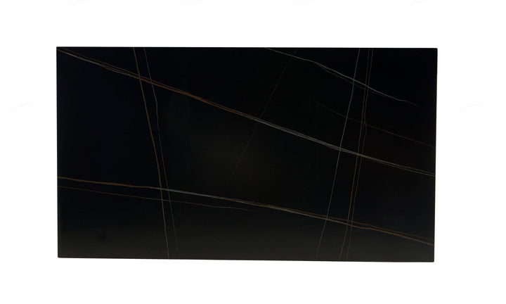 Livia 160cm Black Ceramic Sintered Marble Dining Table - Esme Furnishings