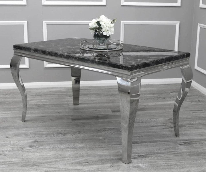 Louis 180CM Marble & Chrome Dining Table - 5 Colours-Esme Furnishings