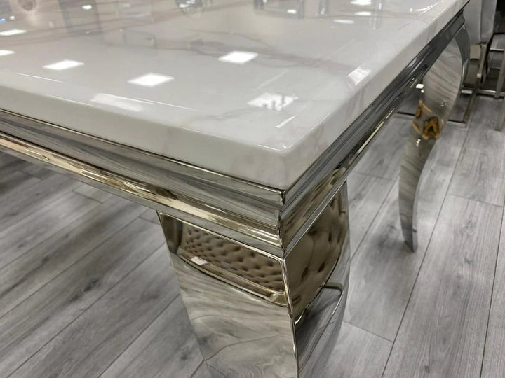 Louis 180CM Marble & Chrome Dining Table - 5 Colours