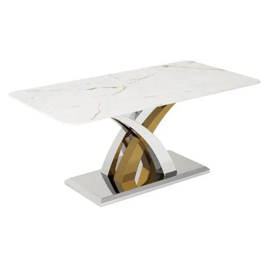 Lucy X Leg Gold Marble 120cm Coffee Table In 2 Colours - Esme Furnishings
