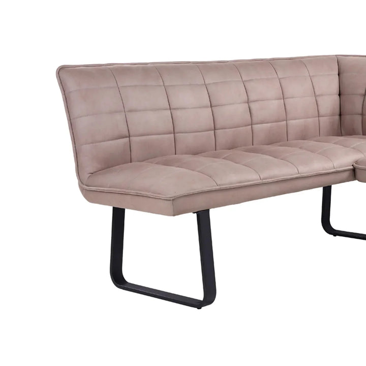 Luna Corner Taupe Velvet Bench - Left Hand Facing - Esme Furnishings