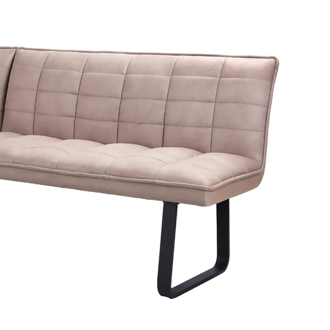 Luna Corner Taupe Velvet Bench - Left Hand Facing - Esme Furnishings