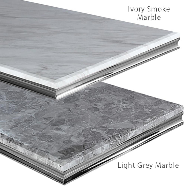 Arial 150CM Marble & Chrome Dining Table - 3 Colours-Esme Furnishings