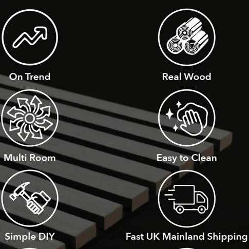 Premium 3 Sided Wood Veneer Wall Panels 240x32cm - Pack Of 2 - Range Of Colours