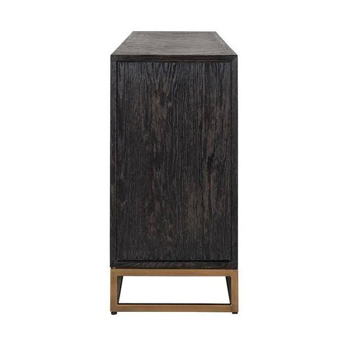Richmond Blackbone Black Oak and Brass Sideboard-Belmont Interiors