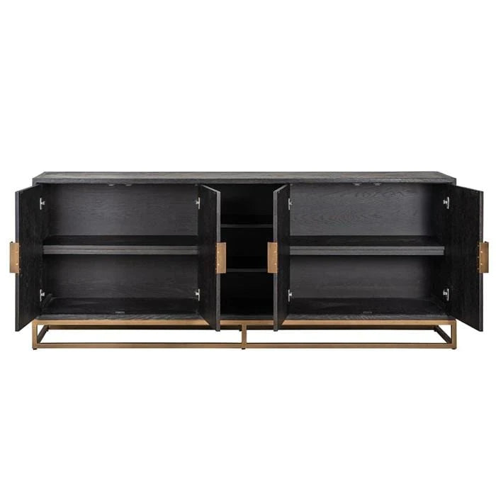 Richmond Blackbone Black Oak and Brass Sideboard-Belmont Interiors
