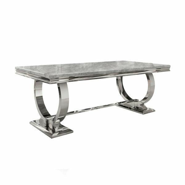 Arianna 180CM Marble & Chrome Dining Table - 5 Colours-Esme Furnishings