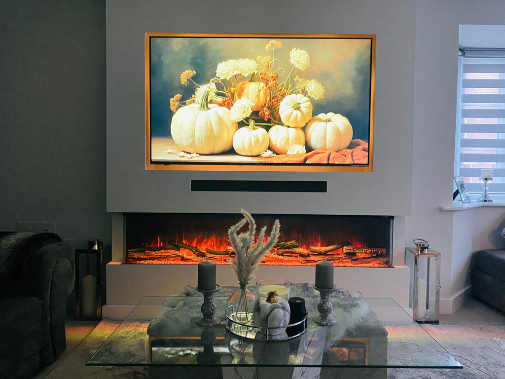 50 Inch HD 2024 Panoramic 3 Sided Glass WiFi Electric Fire HD+ 3D Effect