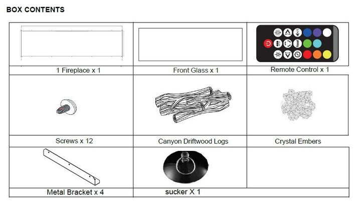 50 60 71 80 Inch HD+ Borderless Glass Black Electric Clarendon UHD Media 3D Flame LED Fire Glass