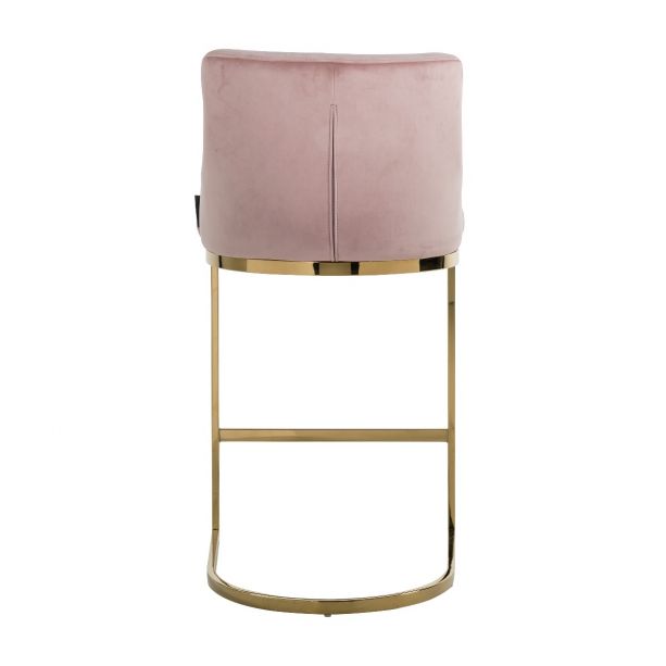 Richmond Bolton Pink & Khaki Velvet Barstool-Belmont Interiors