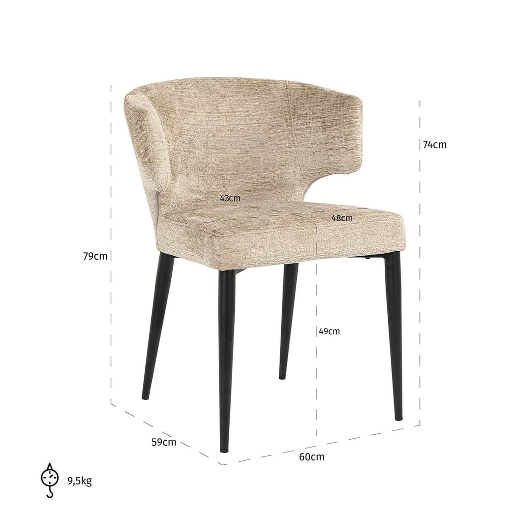Richmond Interiors Dining Chair Taylor Desert Taupe Chenille