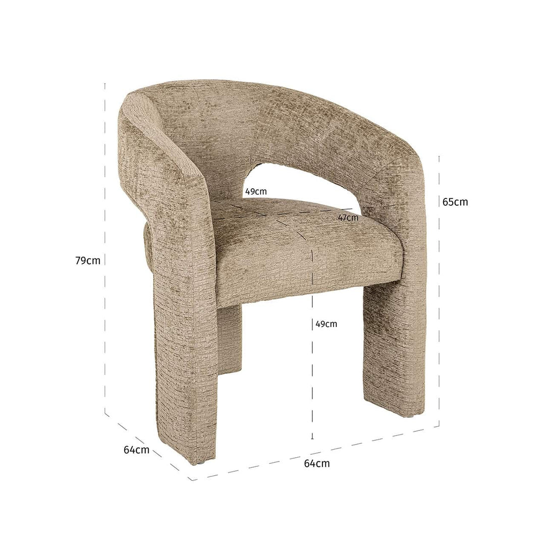 Richmond Interiors Belle Desert Taupe Chenille Dining Chair