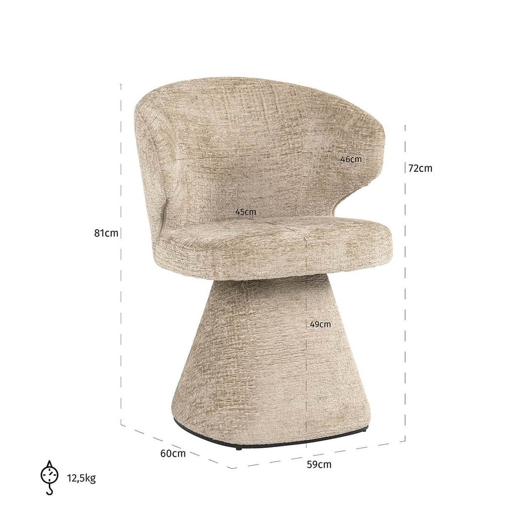 Richmond Interiors Gatsbi Desert Taupe Chenille Dining Chair