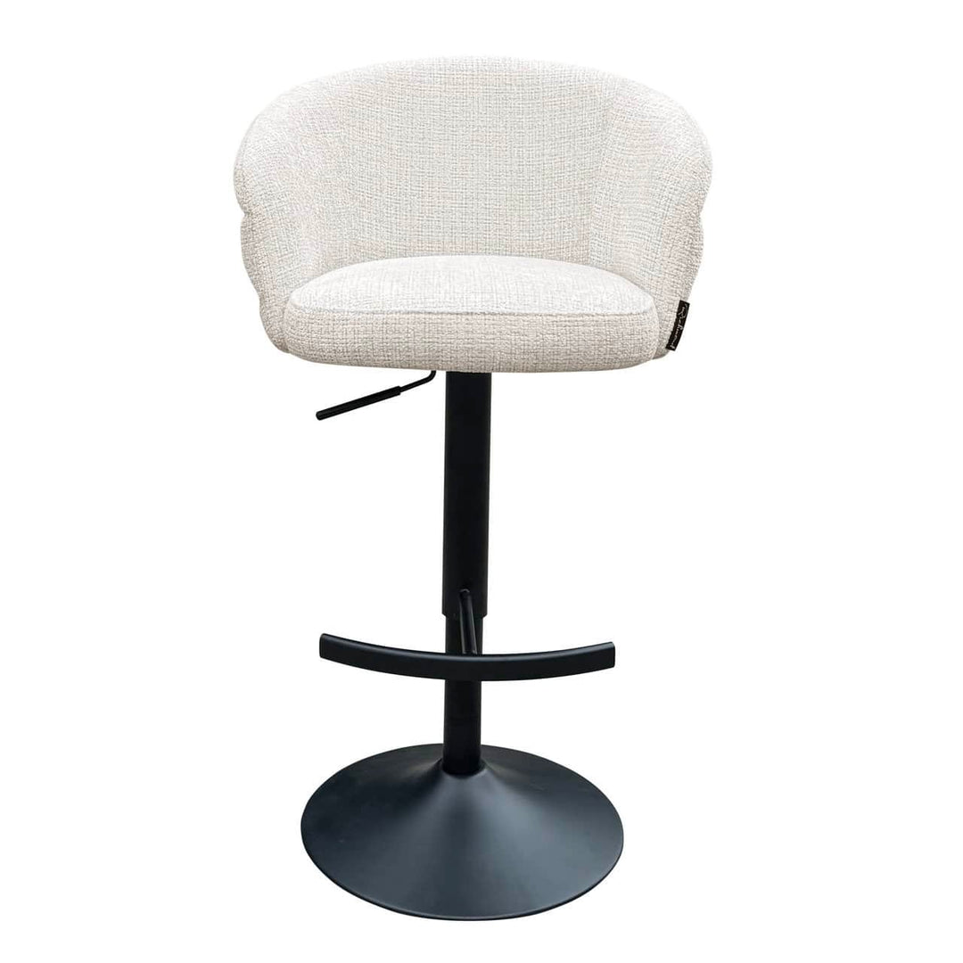 Richmond Interiors Nikki Beige Chenille Swivel Bar Stool