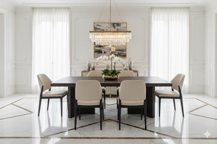 Berkeley Designs Sorrento Textured Dark Oak Dining Table With Chairs