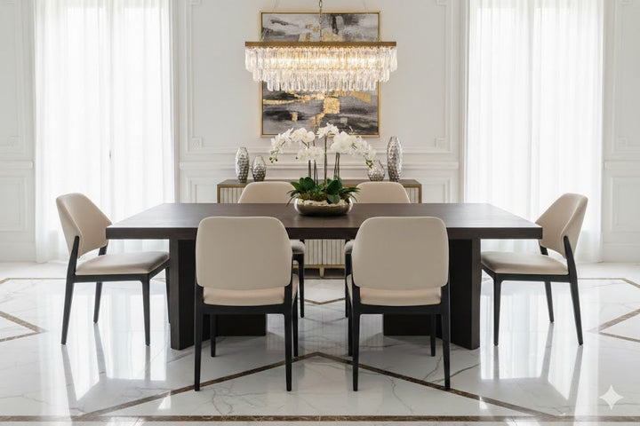 Berkeley Designs Sorrento Textured Dark Oak Dining Table With Chairs