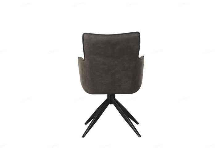 Vianni Vintage Suede Swivel Dining Chairs With Black Metal Base - Pairs - 2 Colours